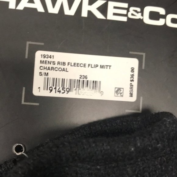 Hawke & Co. Men Fleece Ribbed Convertible Mittens - Picture 6 of 7